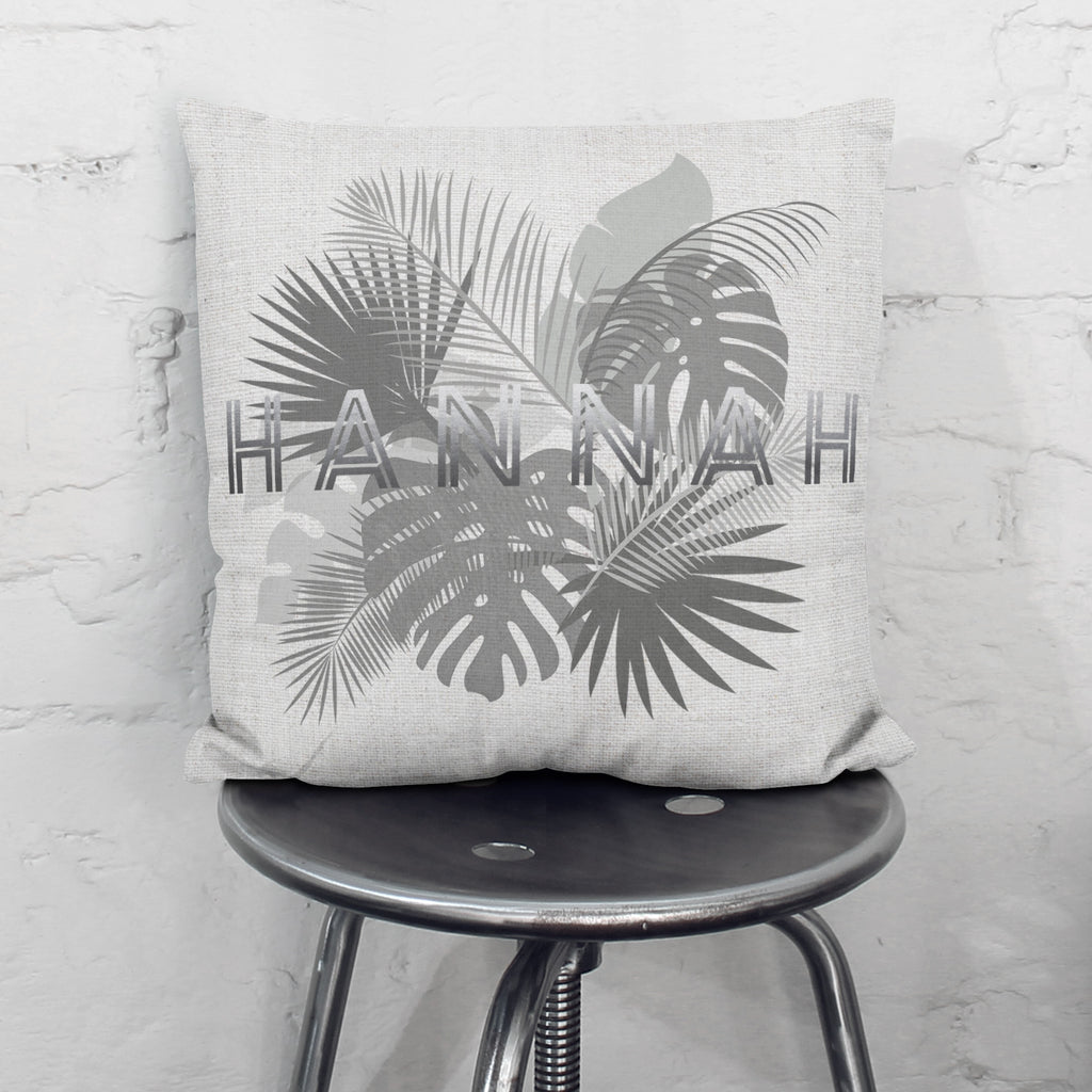 Personalised Gold Palm Leaf Cushion