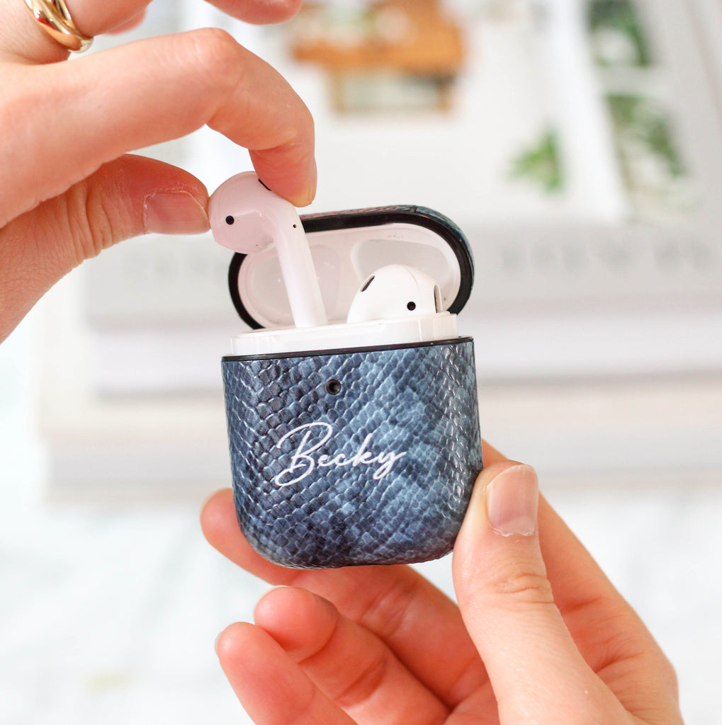 Personalised Faux Snake Skin Air Pods Case