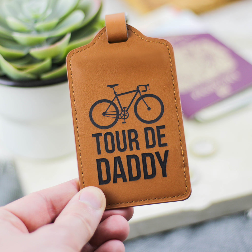 Personalised Tour De Daddy Bike Luggage Tag