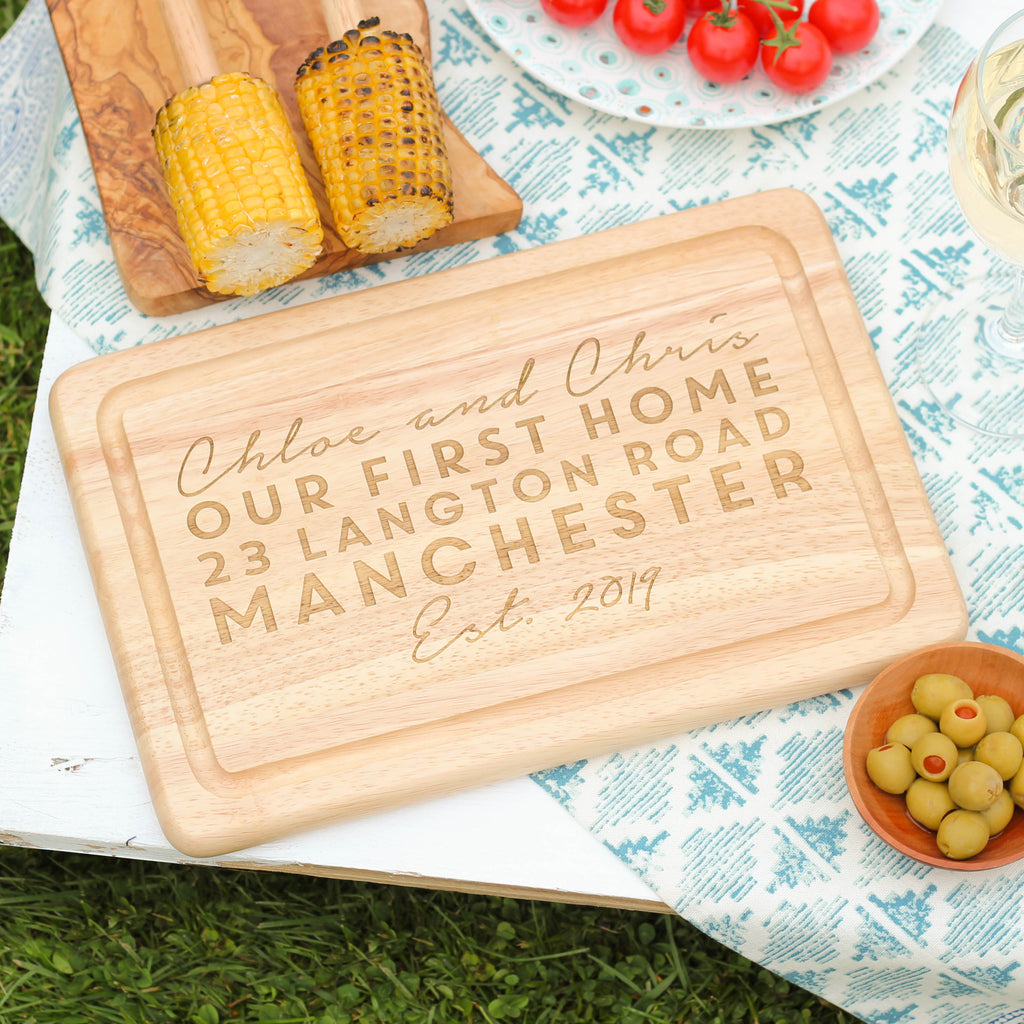 Personalised First Home Chopping Board