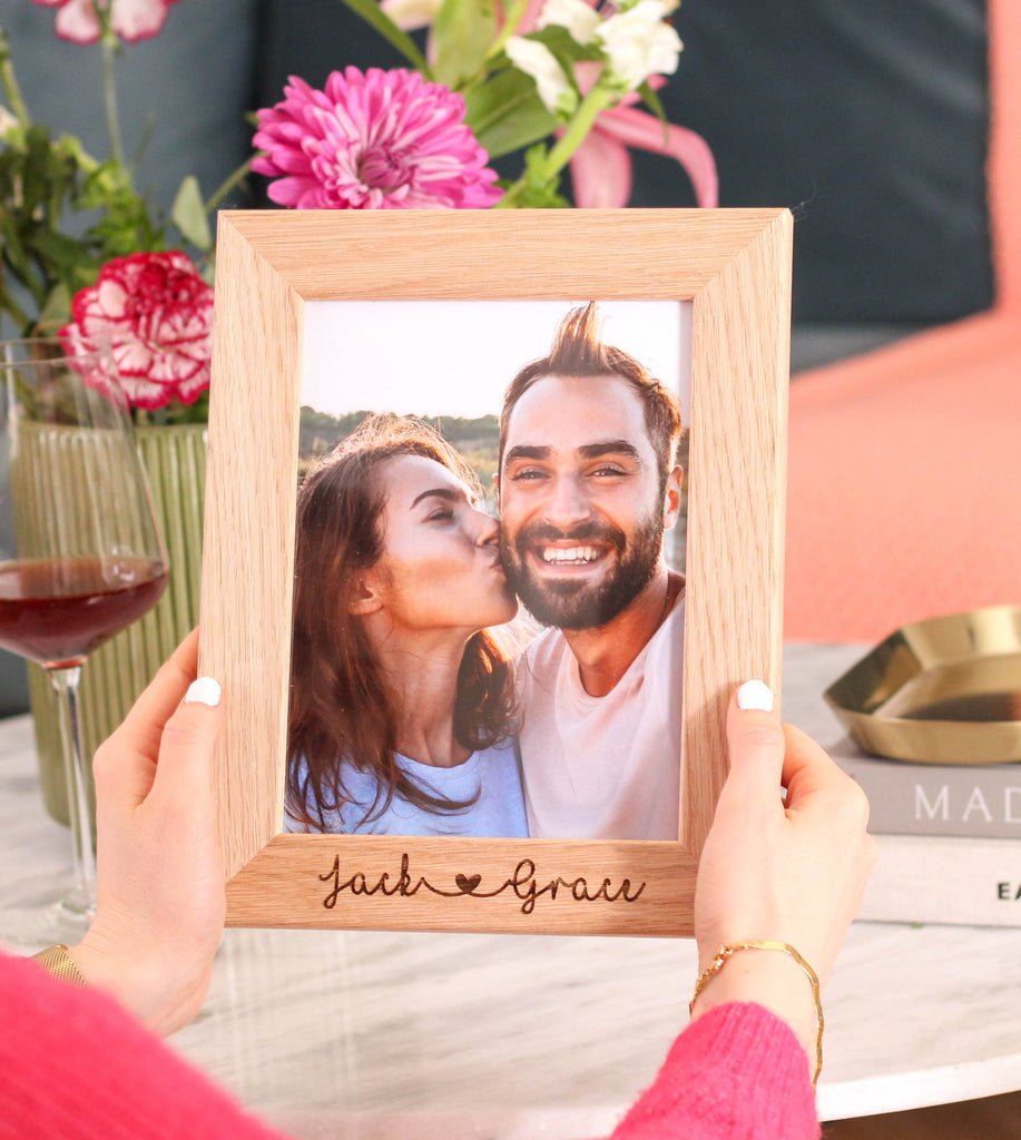 Personalised Couples Wooden Photo Frame New Home Gift