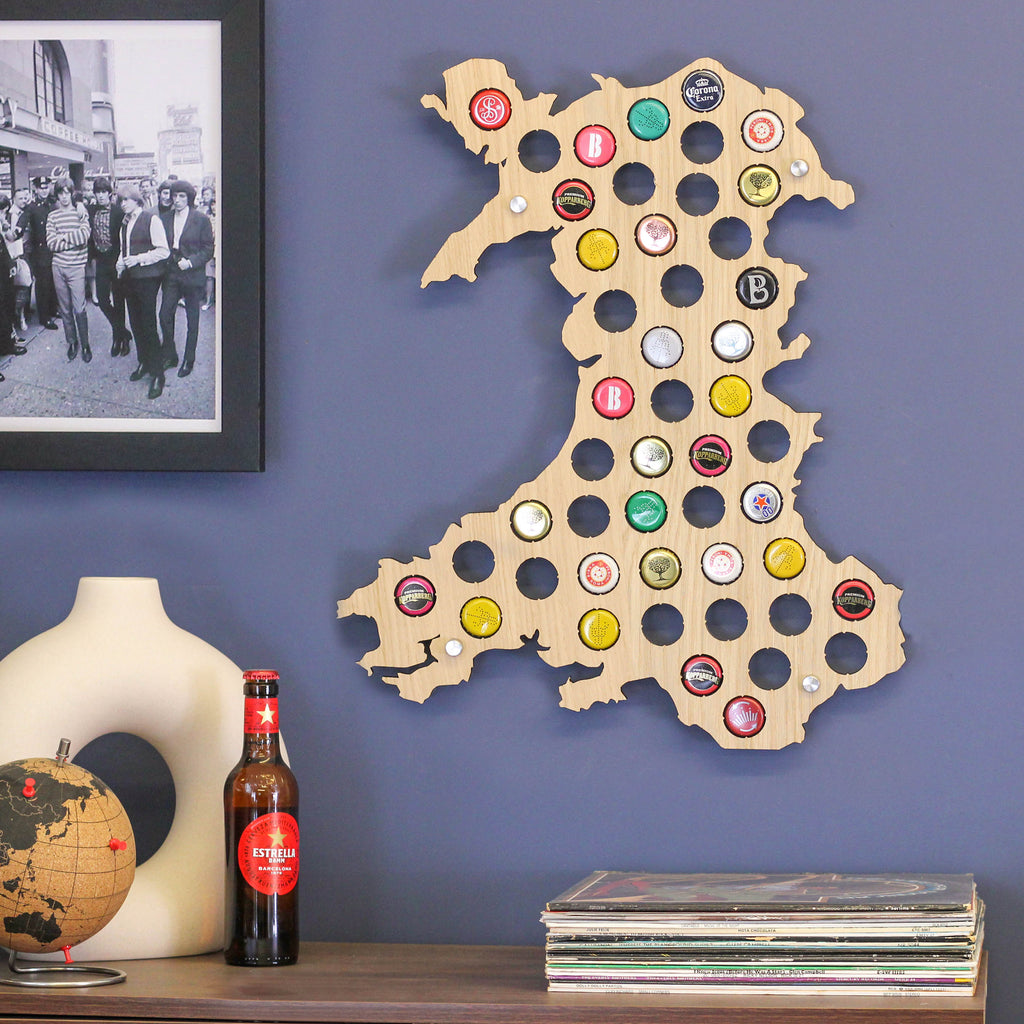 Wales Beer Bottle Cap Collector Map Gift For Home