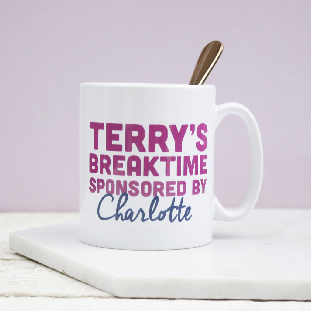 Personalised Sponsored Break Time Mug