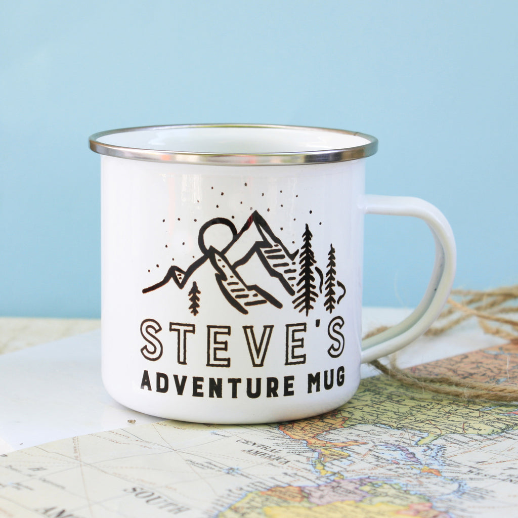 Personalised Adventure Enamel Mug