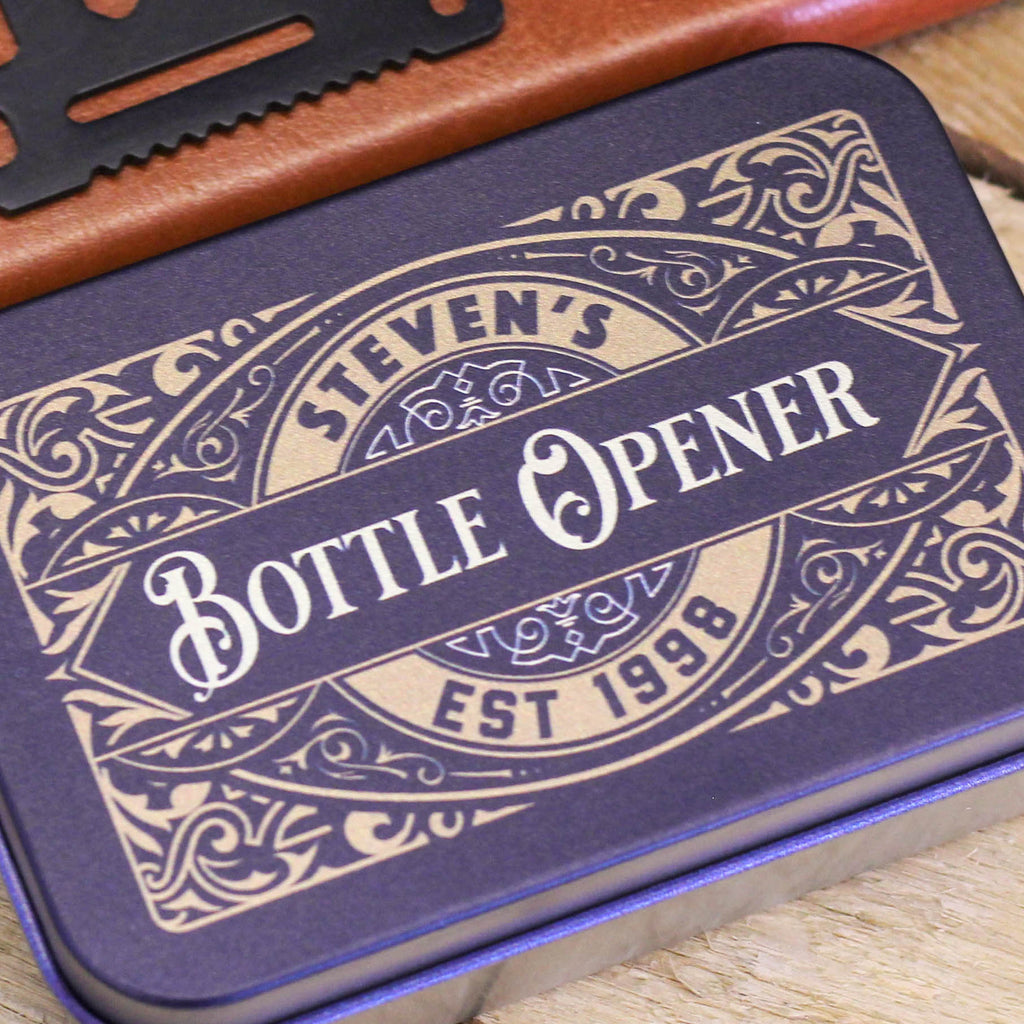 Personalised Bottle Opener Multi Tool Tin Gift