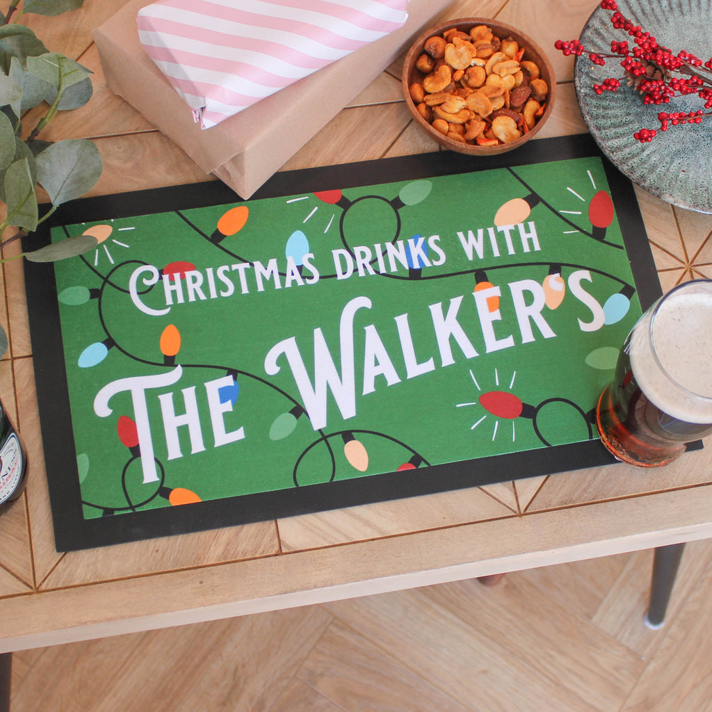 Personalised Christmas Lights Family Beer Runner