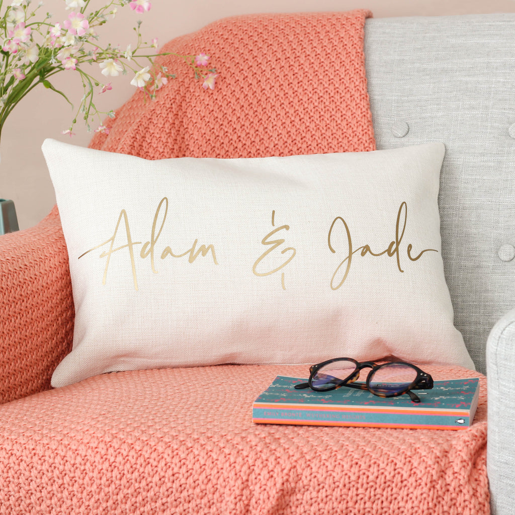 Personalised Couples Name Script Cushion