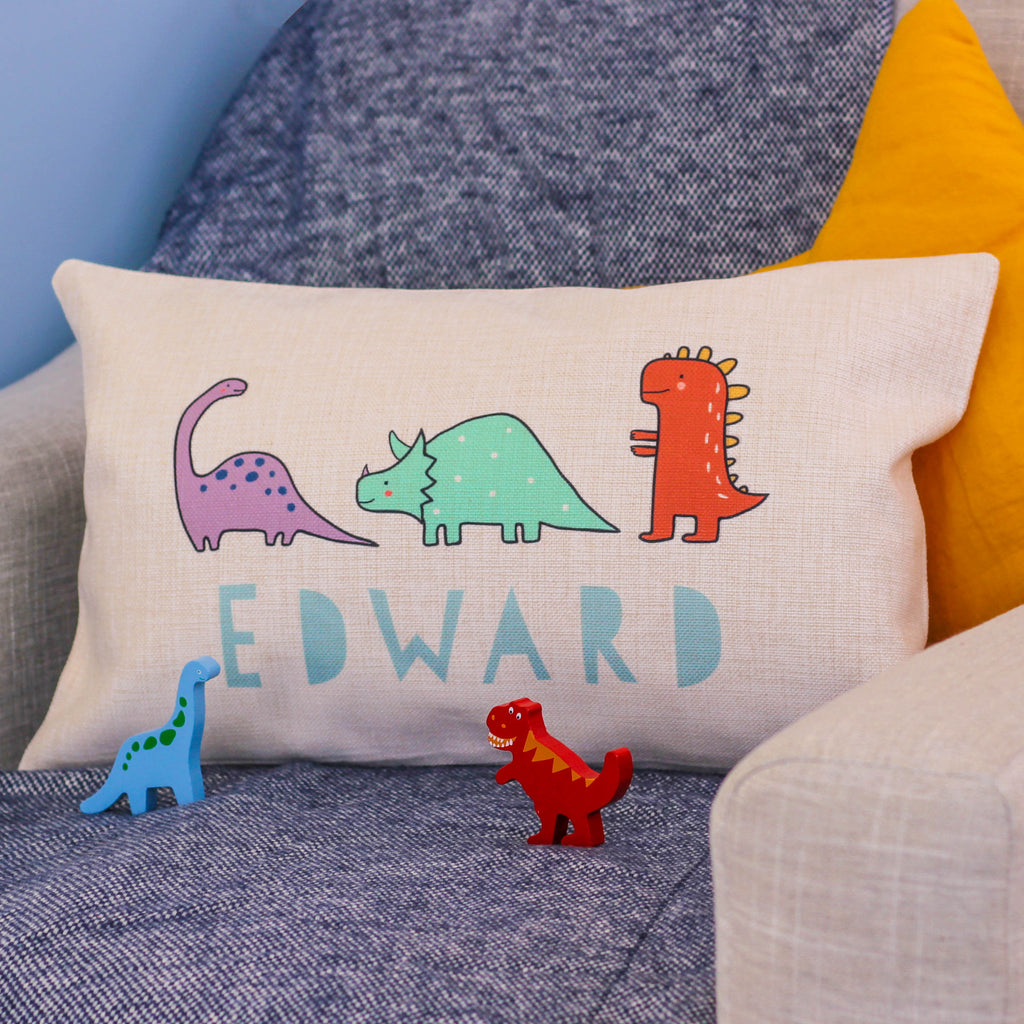 Personalised Dinosaur Cushion For Kids Room