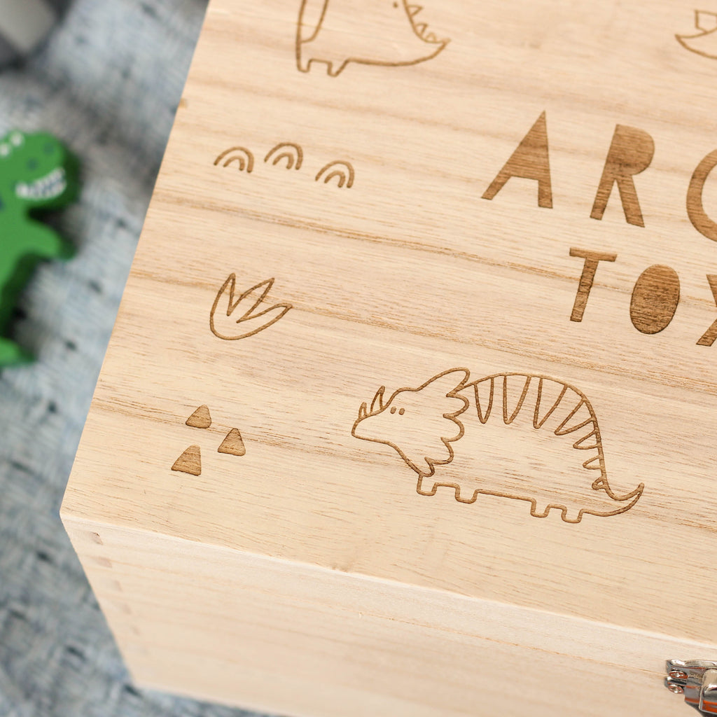 Personalised Dinosaur Kids Keepsake Memory Box