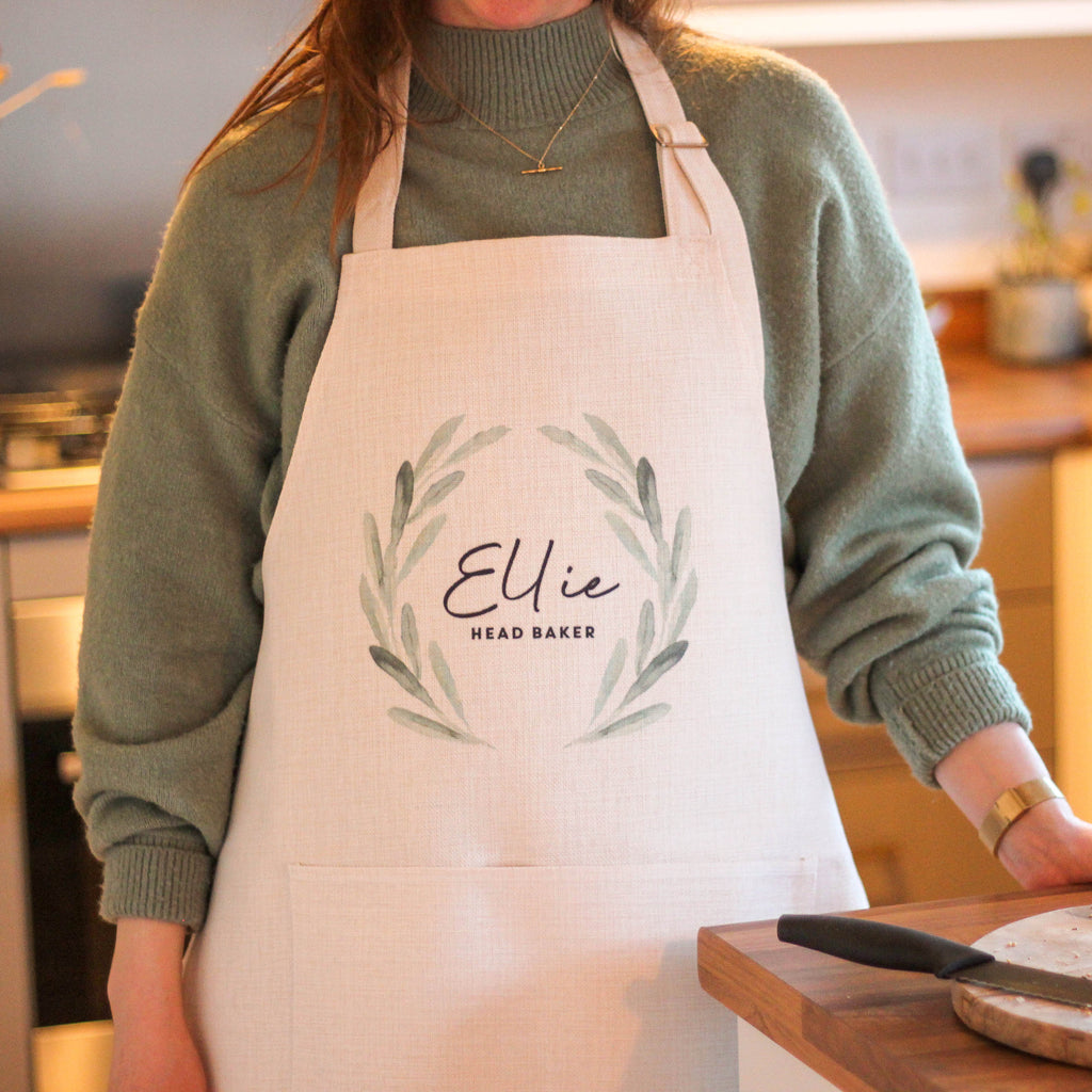 Personalised Floral Wreath Apron For The Home