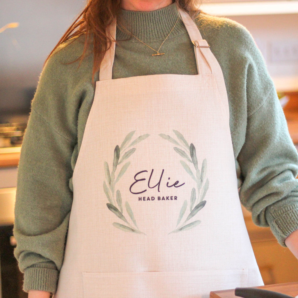 Personalised Floral Wreath Apron For The Home