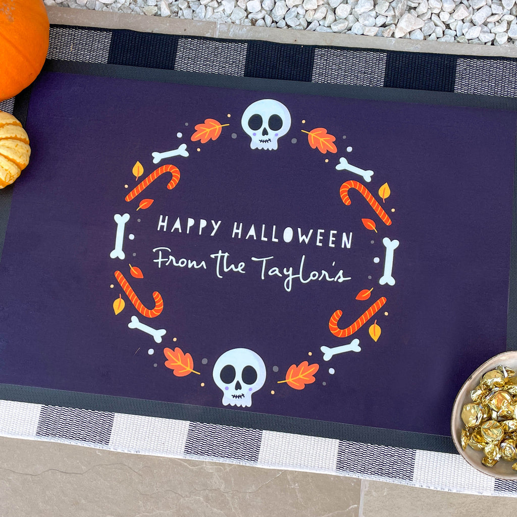 Personalised Halloween Family Name Doormat