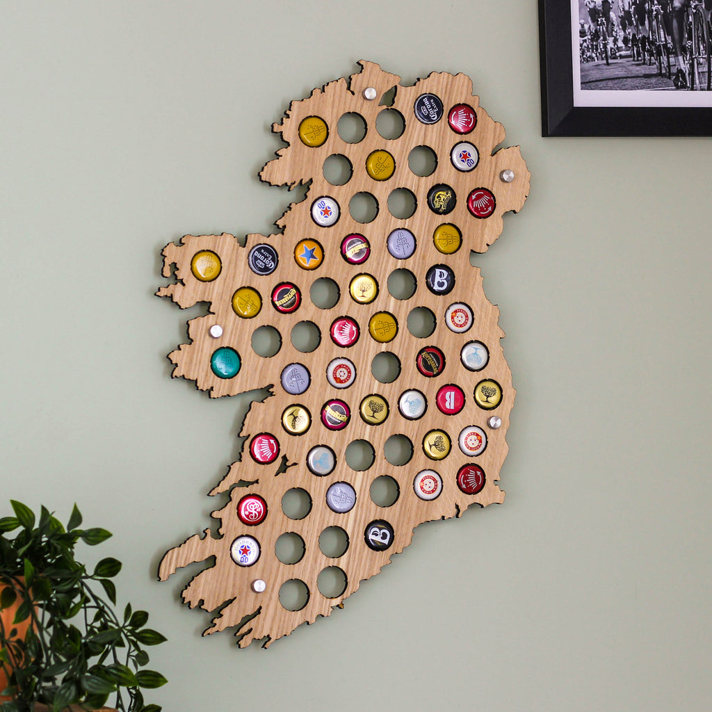 Personalised Ireland Beer Cap Map Wall Art