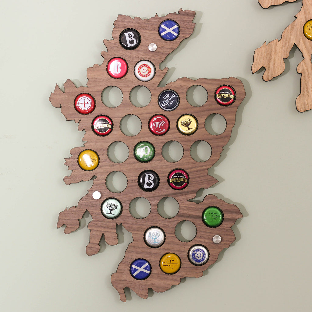 Personalised Scotland Beer Cap Map Wall Art