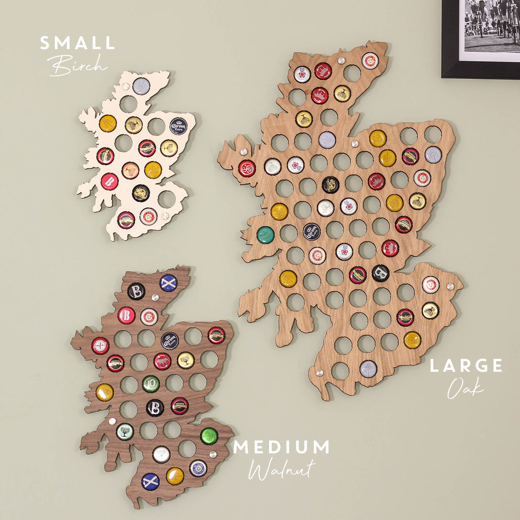 Personalised Scotland Beer Cap Map Wall Art