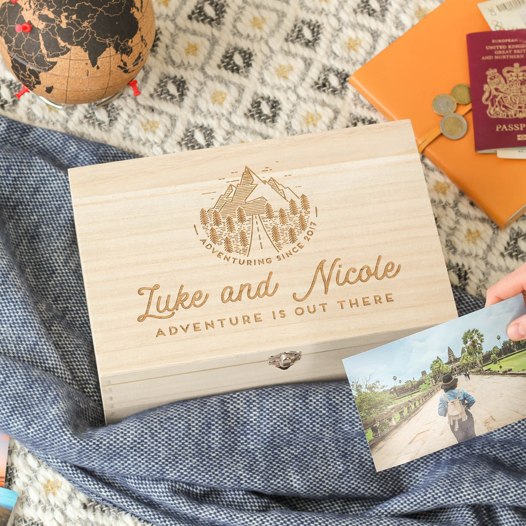 Personalised Travel Adventure Memories Keepsake Box