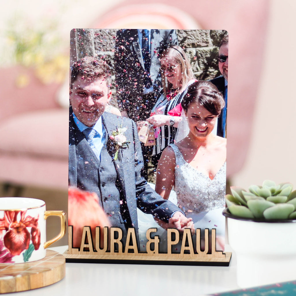 Personalised Wooden Free Standing Photo Frame