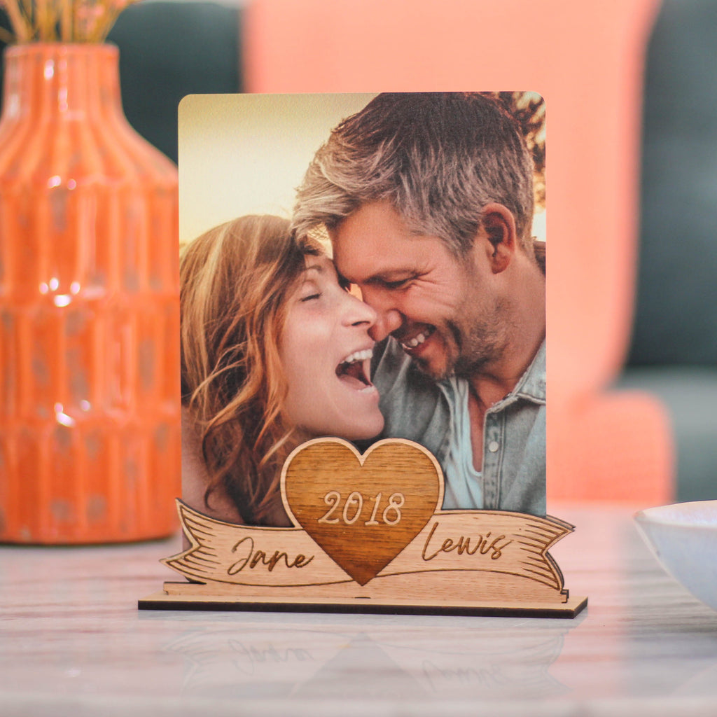 Personalised Wooden Photo Holder Frame For Valentine's