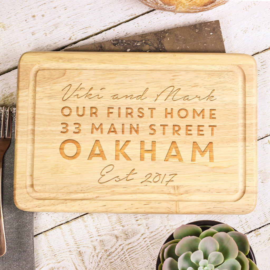 Personalised First Home Chopping Board