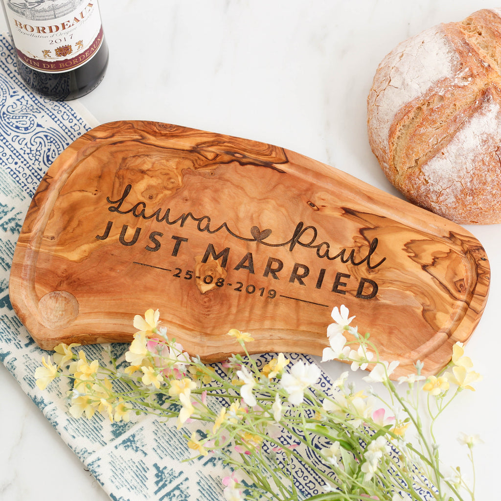 Personalised Just Married Wedding Chopping Board