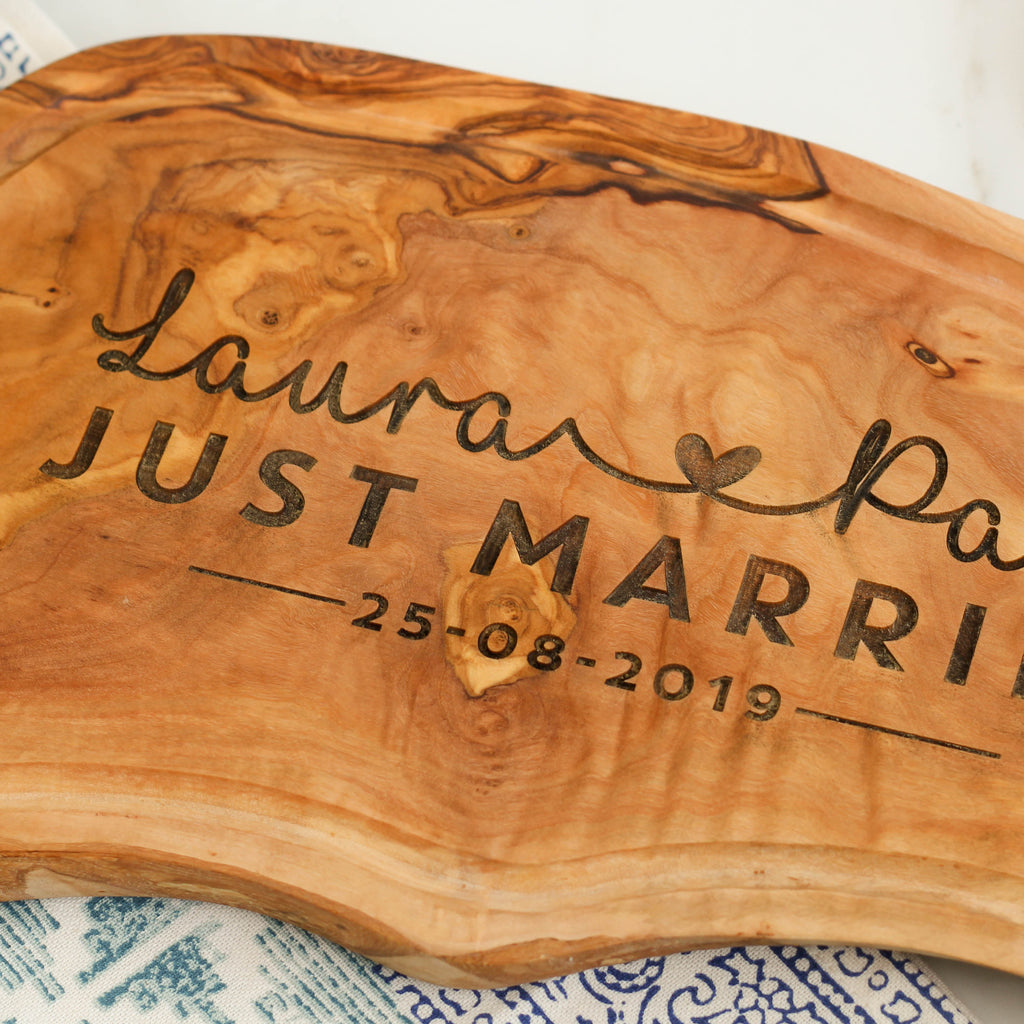 Personalised Just Married Wedding Chopping Board