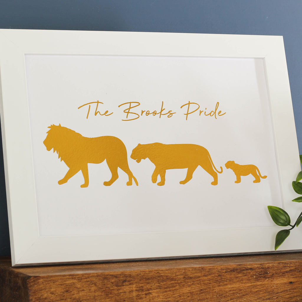 Personalised Lion Family Foil Print