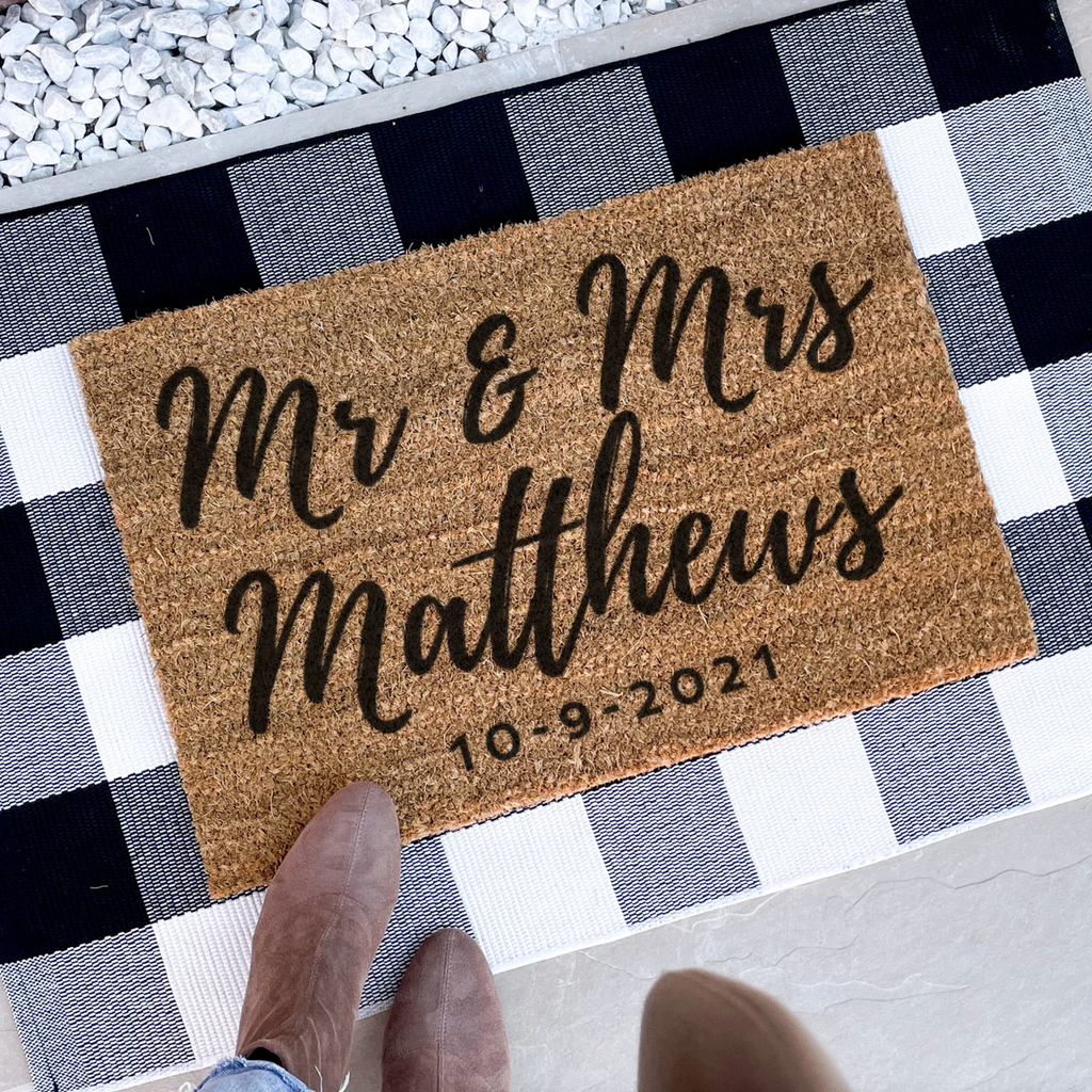 Personalised Mr And Mrs Door Mat