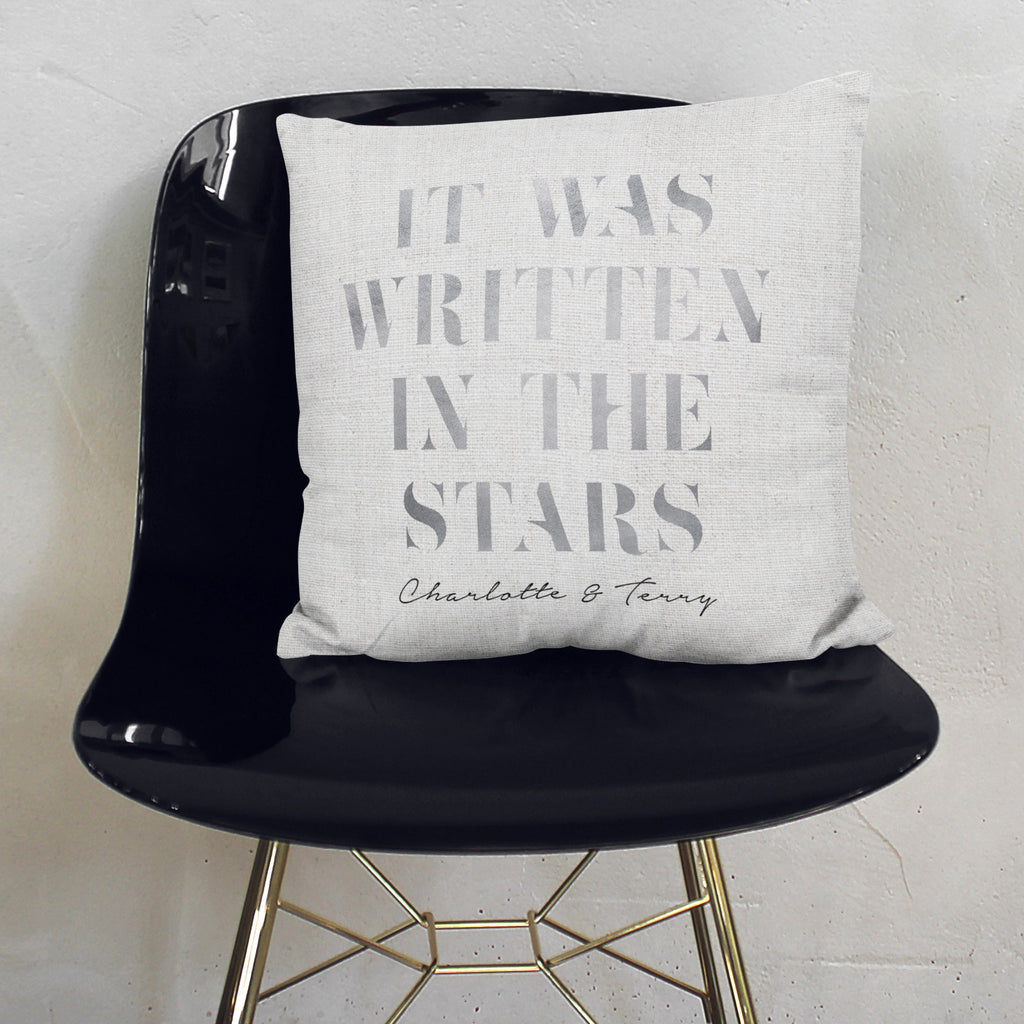 Personalised Written In The Stars Silver Cushion