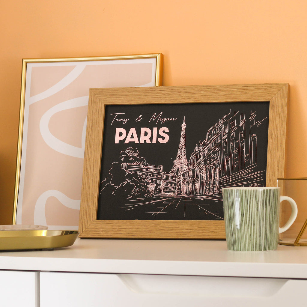 Personalised Paris Foiled Print Gift For Couples