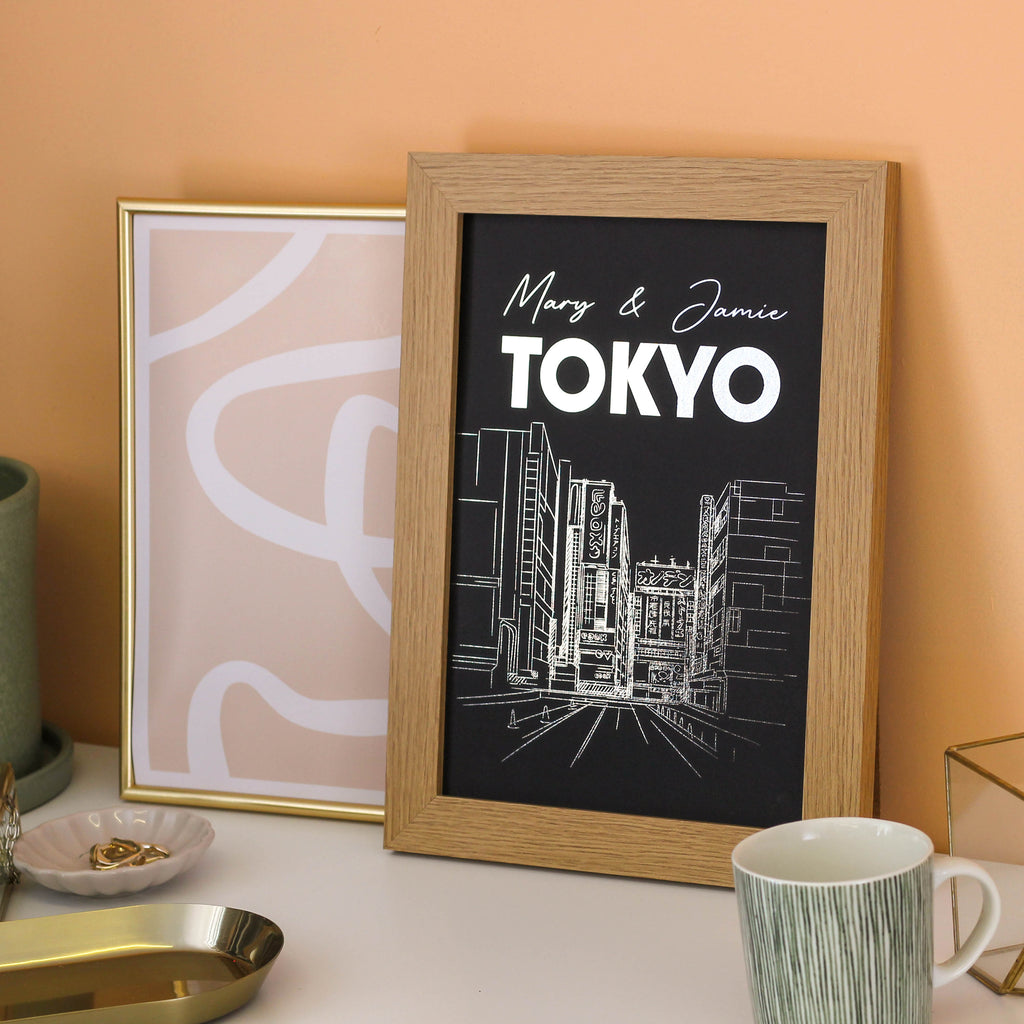 Personalised Tokyo Foiled Print Travel Gift For Couples