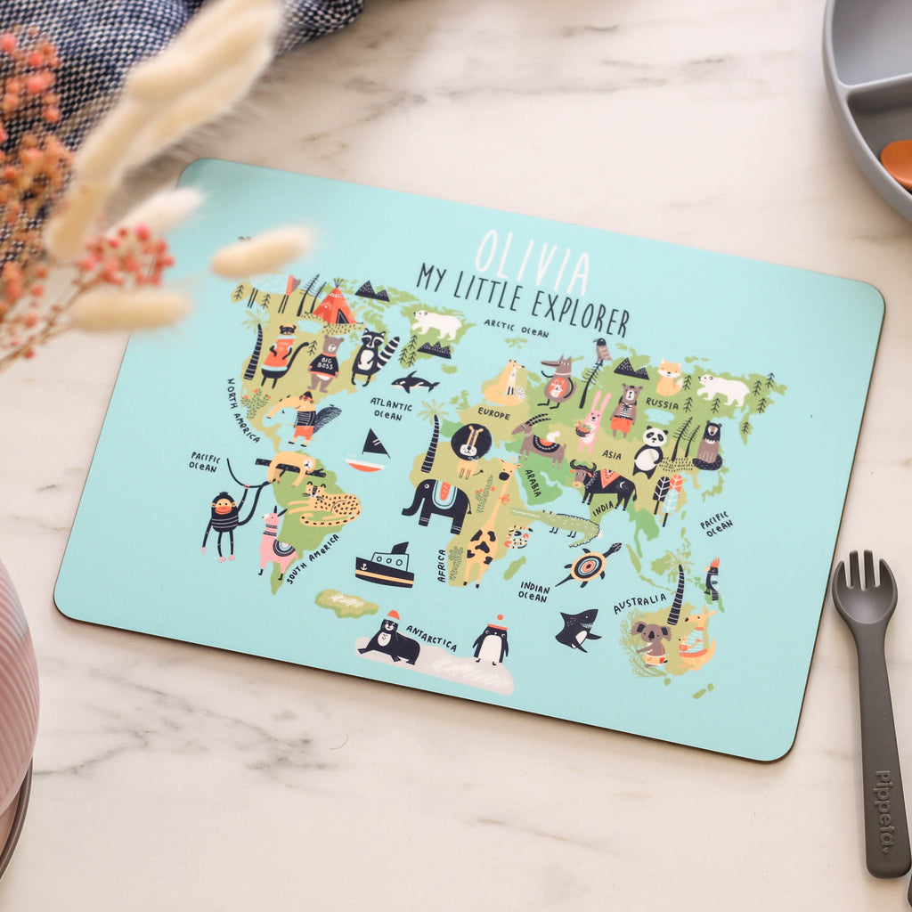 Personalised Kids Map Table Place Mat Board Gift