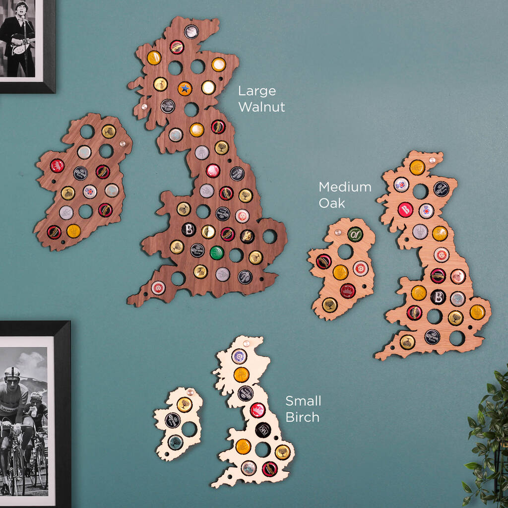 British Isles Beer Cap Map Wall Art