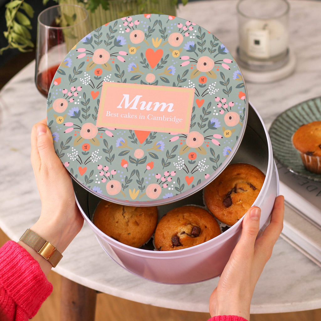 Personalised Floral Cake Tin Baking Gift For Her