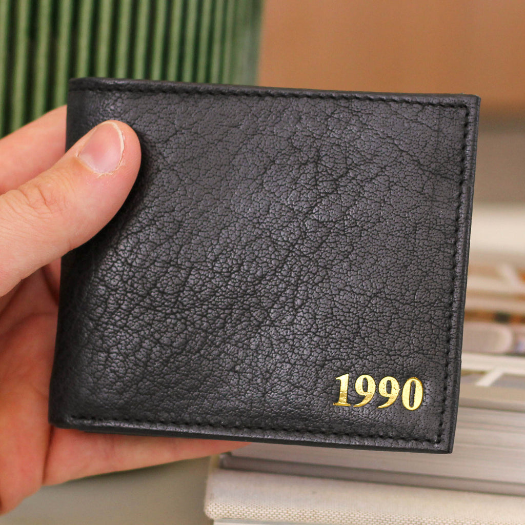 Personalised Birth Year Leather Wallet