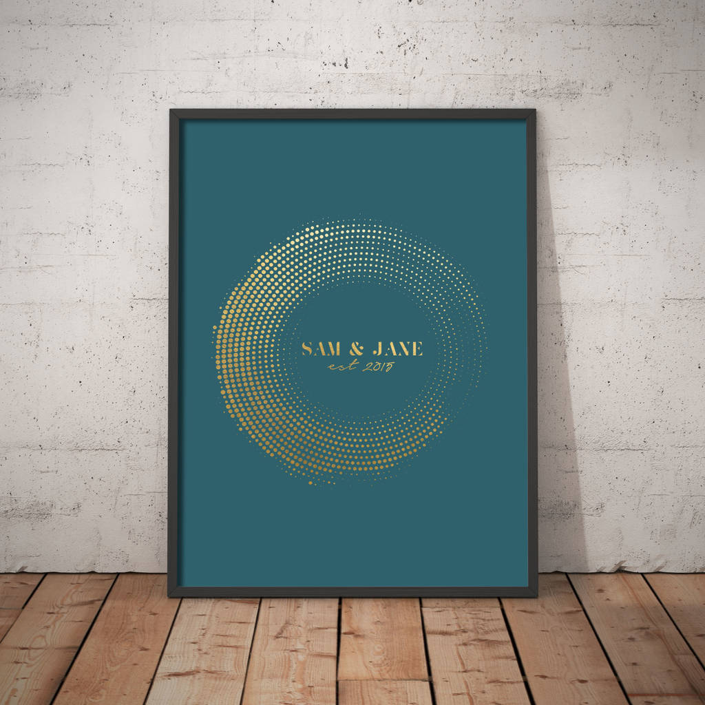 Personalised Circle Frame Foil Print