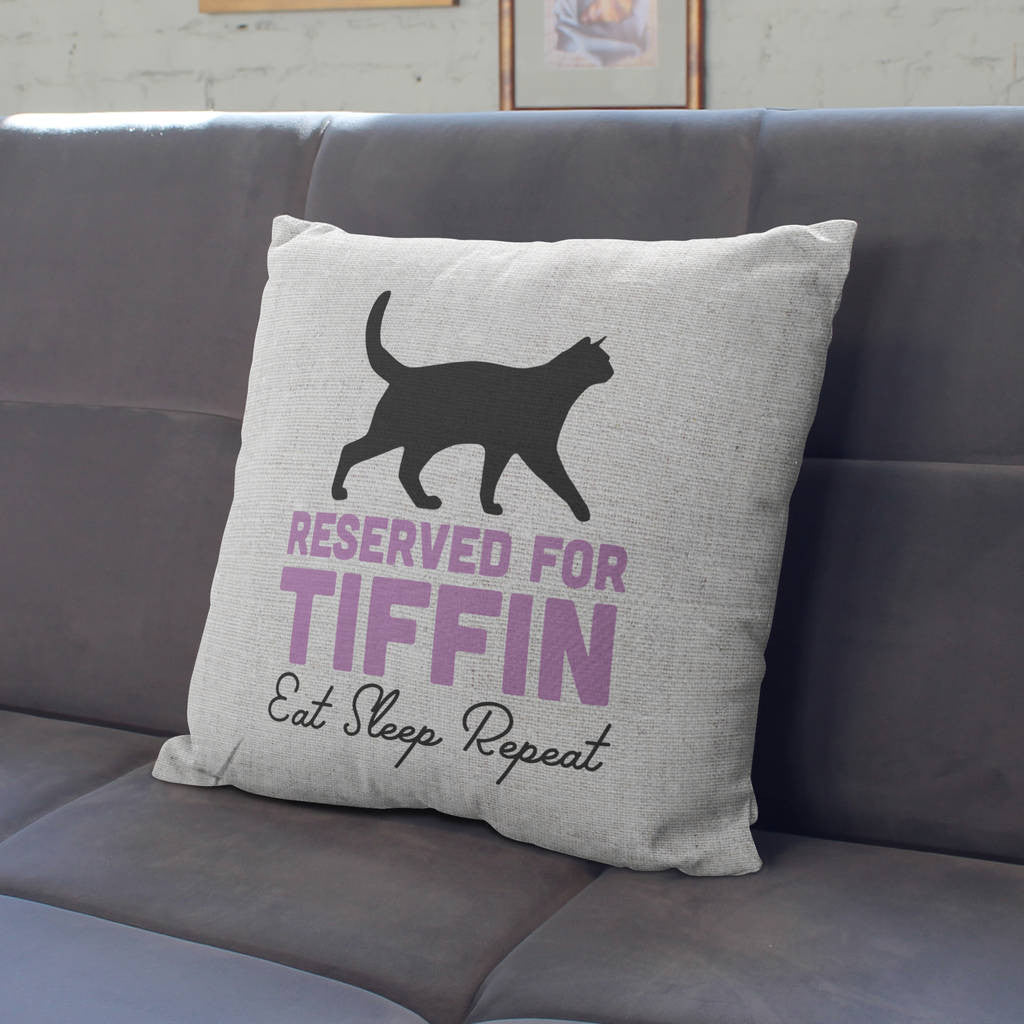 Personalised Reserved For The Cat Cushion