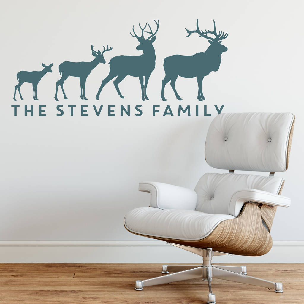 Personalised Stag Family Wall Sticker