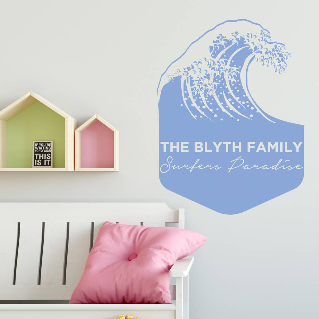 Personalised Wave Wall Sticker