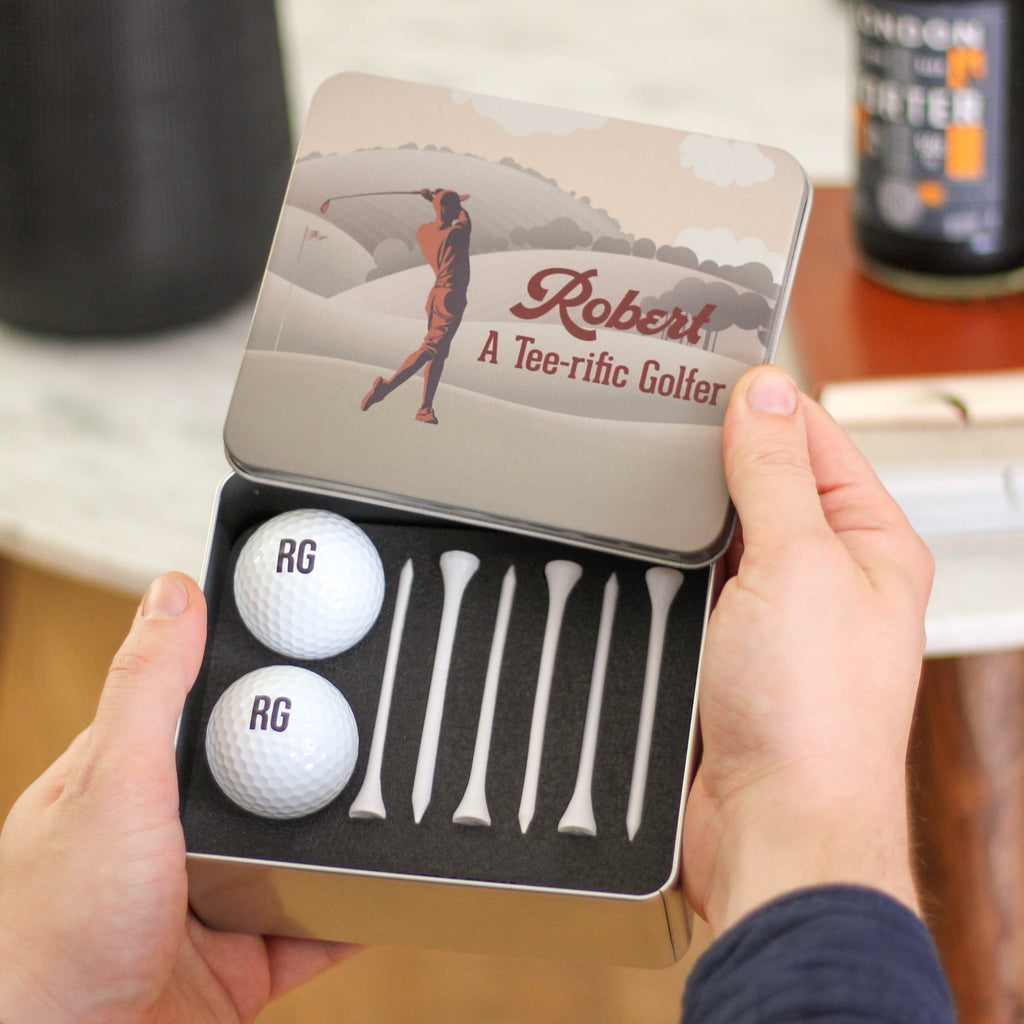 Personalised Retro Golf Tin Gift Set For Him